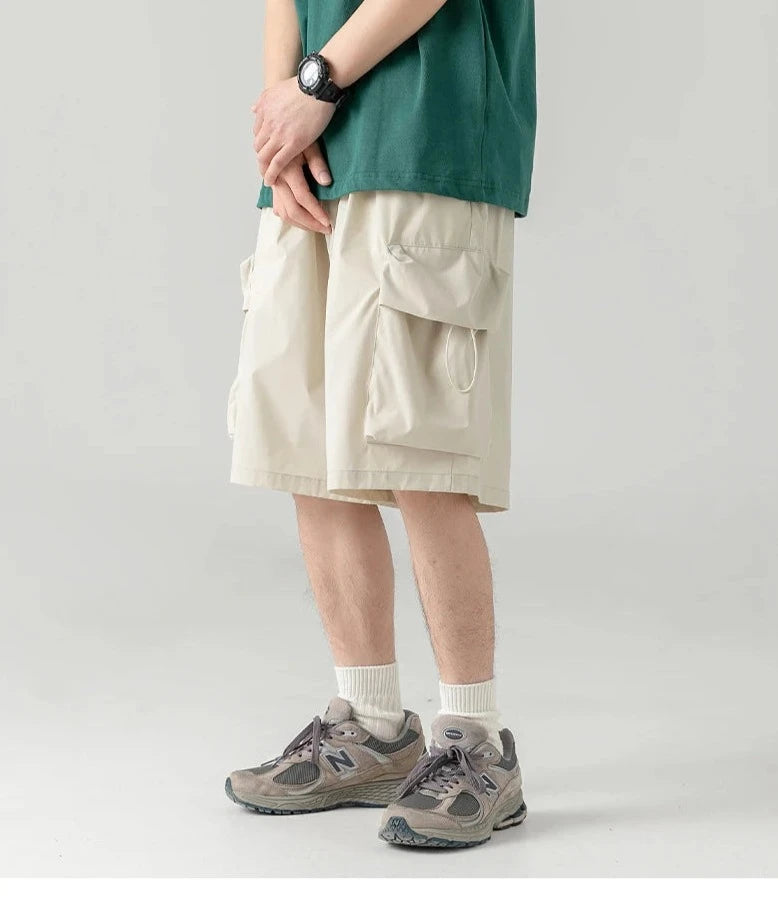 Casual Loose Knee Cargo Short     - VONVEX