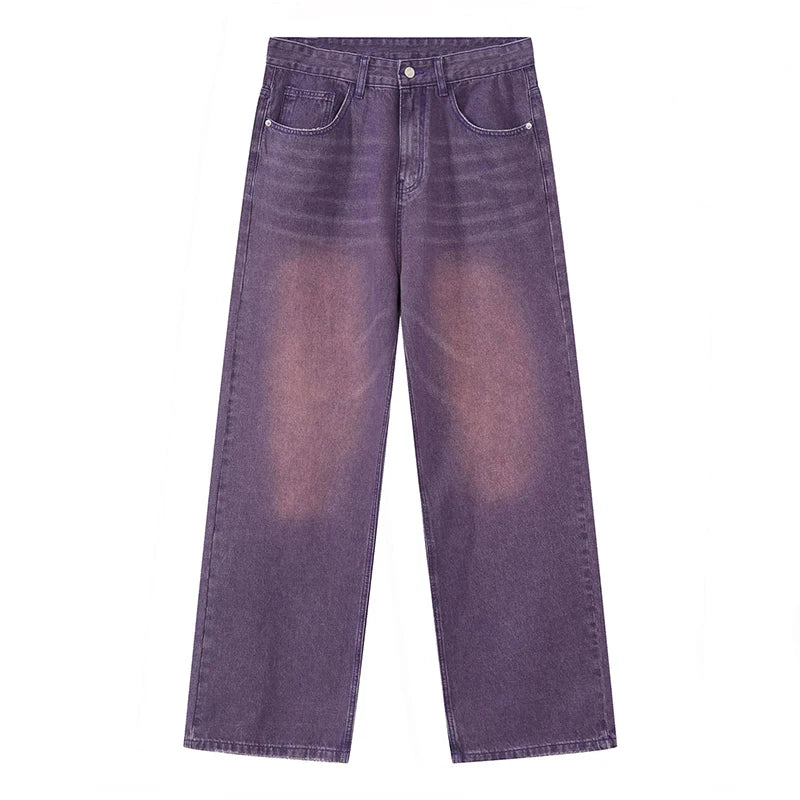 Wide-leg Vintage Jeans  Purple S  - VONVEX