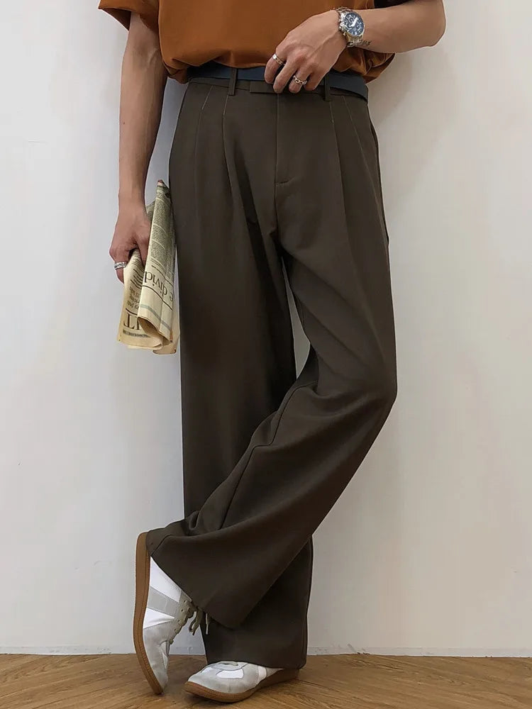 Straight Wide-Leg Pants  S brown  - VONVEX
