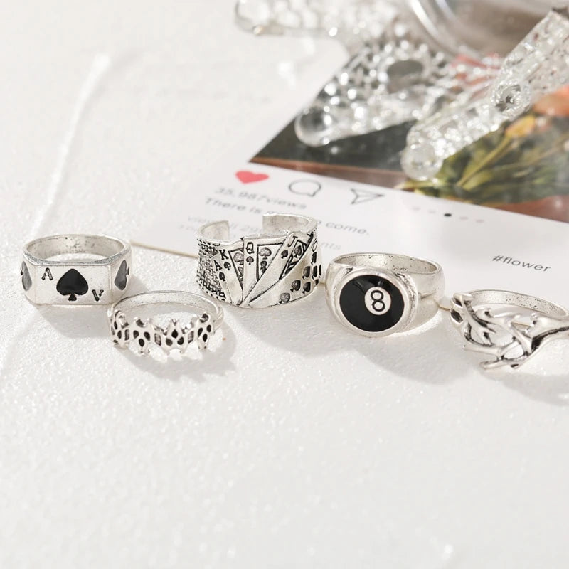 Vintage Soul 5-Piece Rings     - VONVEX