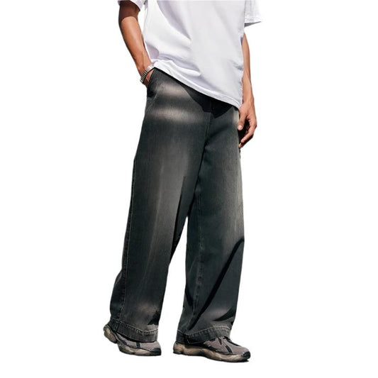 Washed Urban Wide Jeans     - VONVEX