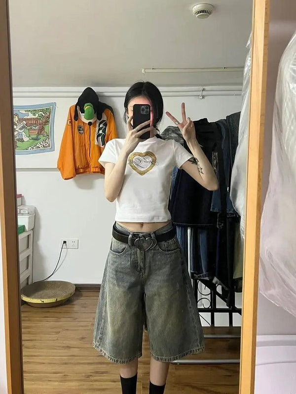 Y2k Vintage Baggy Oversized Woman's Shorts  Pic S  - VONVEX