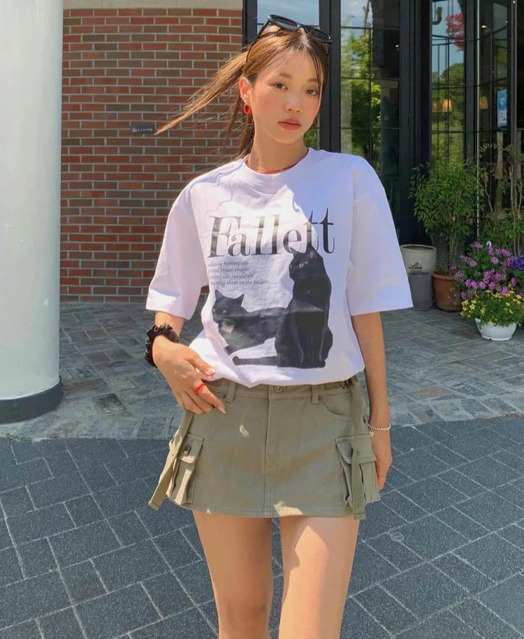 Pockets Short Skirt     - VONVEX