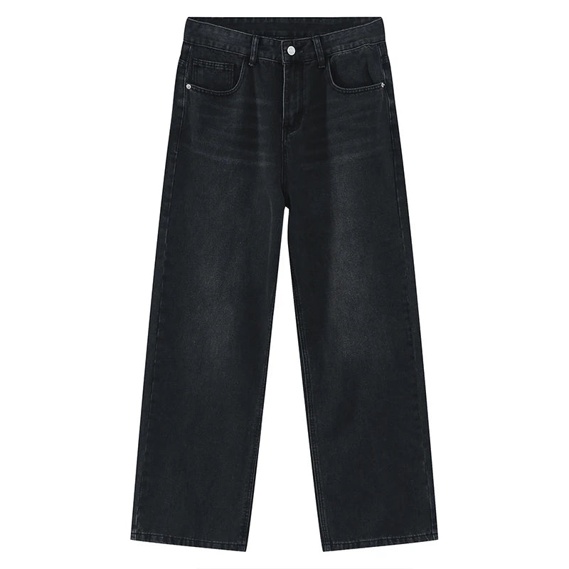 Wide-leg Vintage Jeans  Dark Gray S  - VONVEX