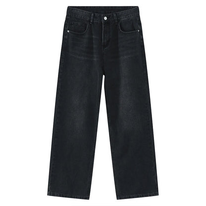 Wide-leg Vintage Jeans  Dark Gray S  - VONVEX
