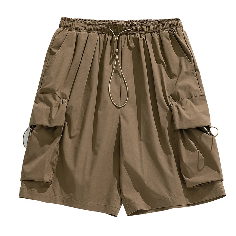 Casual Loose Knee Cargo Short  Brown M  - VONVEX
