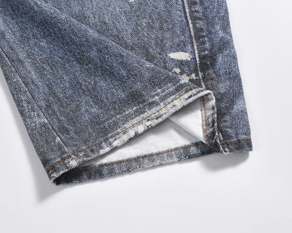 Y2K Chain Frayed Jeans     - VONVEX