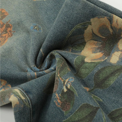 Spicy Bloom Washed Jeans     - VONVEX