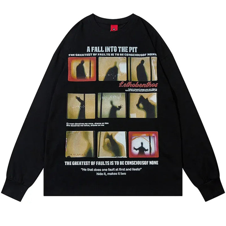 Blurry Memories Sweater Black Oversize S - VONVEX