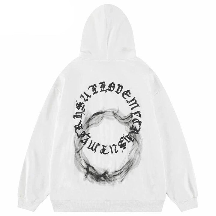 Retro Letters Shadow Y2K Hoodie     - VONVEX