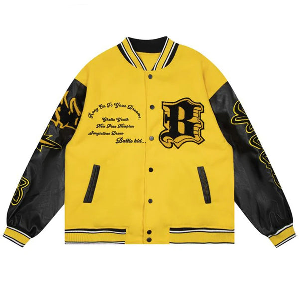 American Vintage Baseball Jacket  Yellow S  - VONVEX