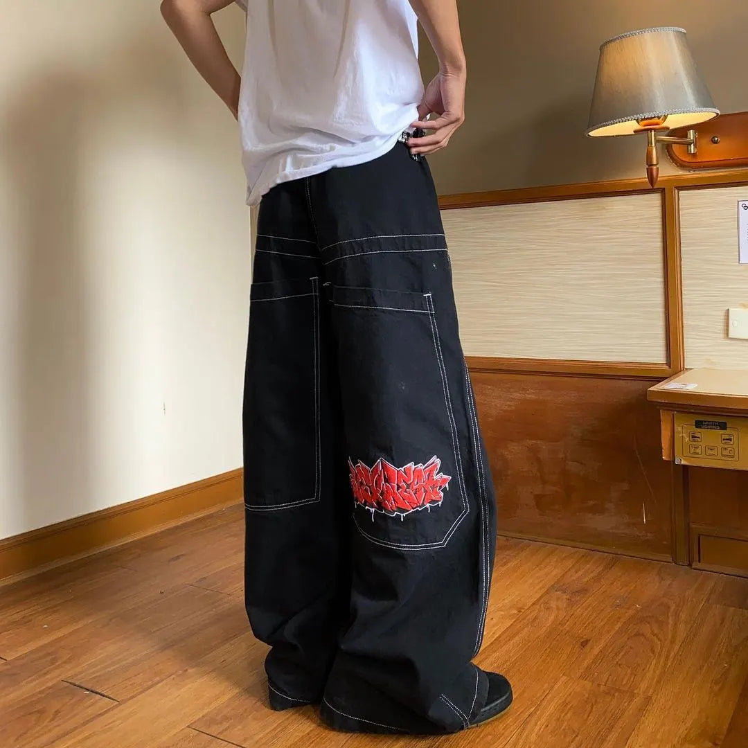 Vintage Y2K High Waist Cargo Jeans     - VONVEX