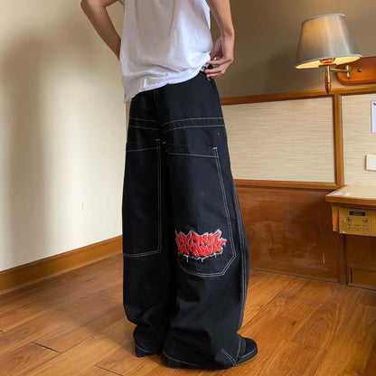 Vintage Y2K High Waist Cargo Jeans     - VONVEX
