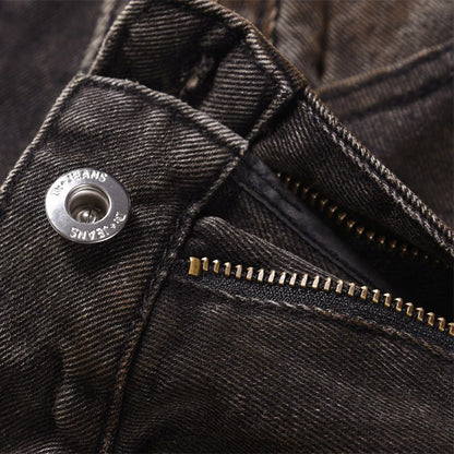 Pleated Washed Jeans     - VONVEX