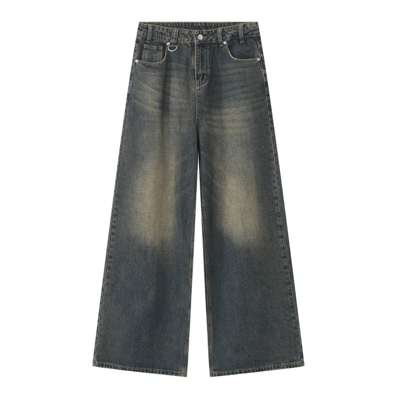 Vintage Camouflage Wide-Leg Jeans  Old Blue XS  - VONVEX