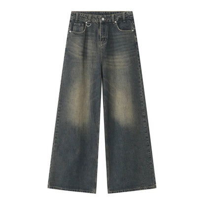 Vintage Camouflage Wide-Leg Jeans  Old Blue XS  - VONVEX
