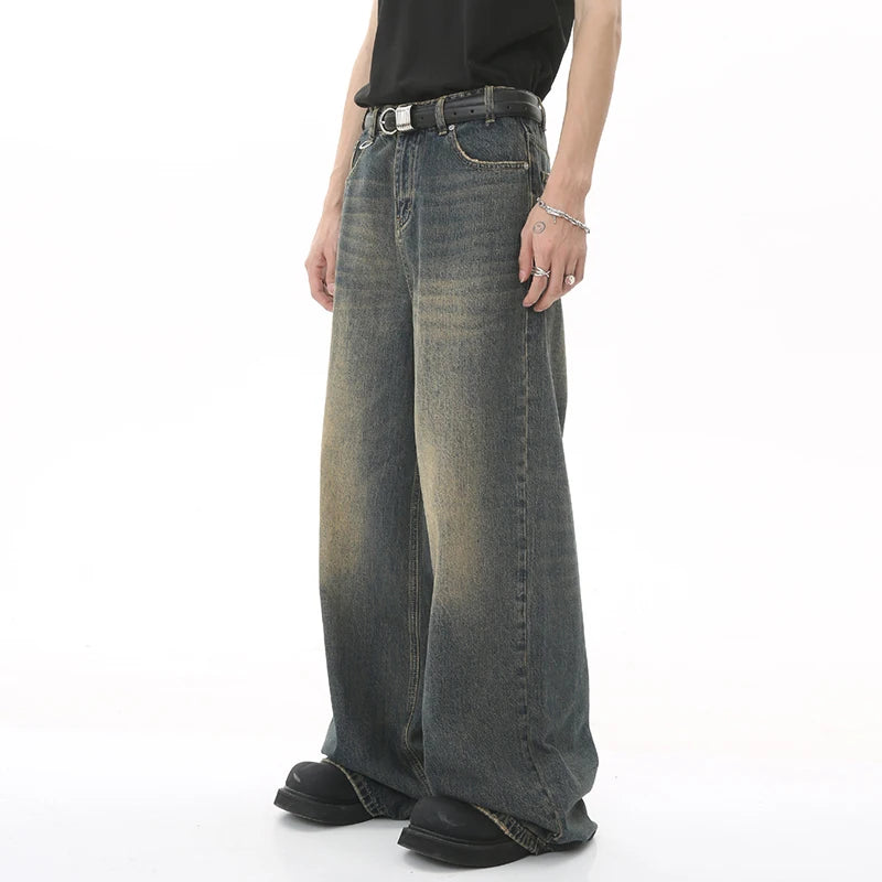 Vintage Camouflage Wide-Leg Jeans     - VONVEX
