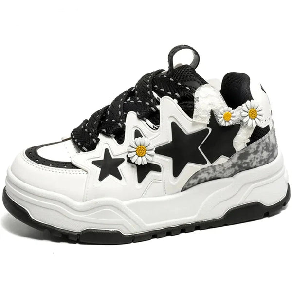 Star Rise Flowers Sneakers     - VONVEX