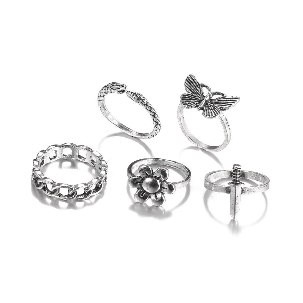 Vintage Soul 5-Piece Rings  Style-2   - VONVEX