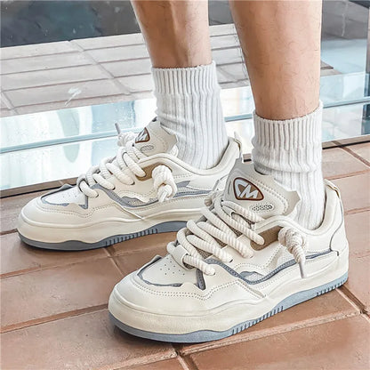 Neon Thick Lace Striped Color Sneakers - VONVEX