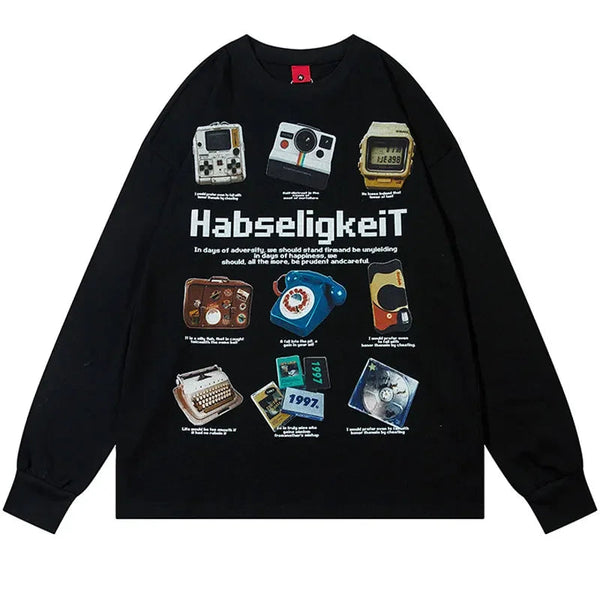 Y2k Gadgets Spree Sweater Black Oversize S - VONVEX