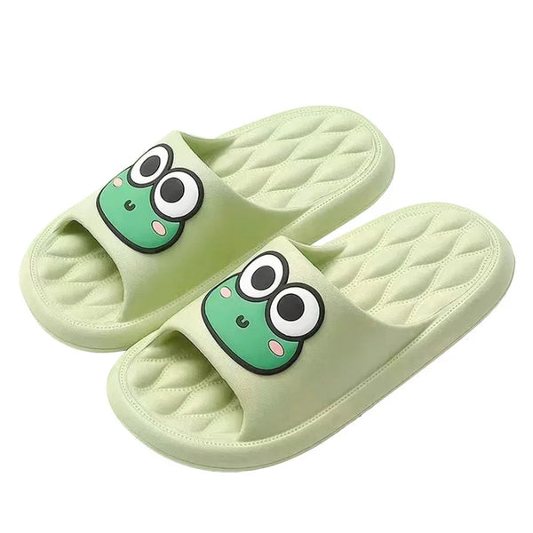 Cute Frog Beach Sliders  Green 35-36  - VONVEX