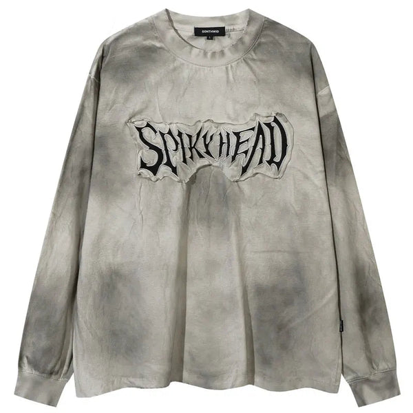 Y2k Spike Head Grunge Sweater Gray M - VONVEX