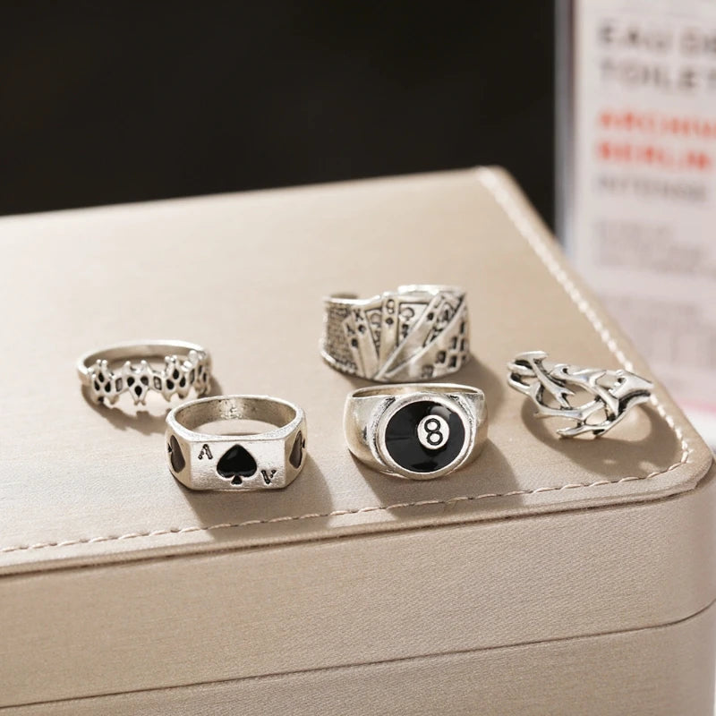Vintage Soul 5-Piece Rings     - VONVEX
