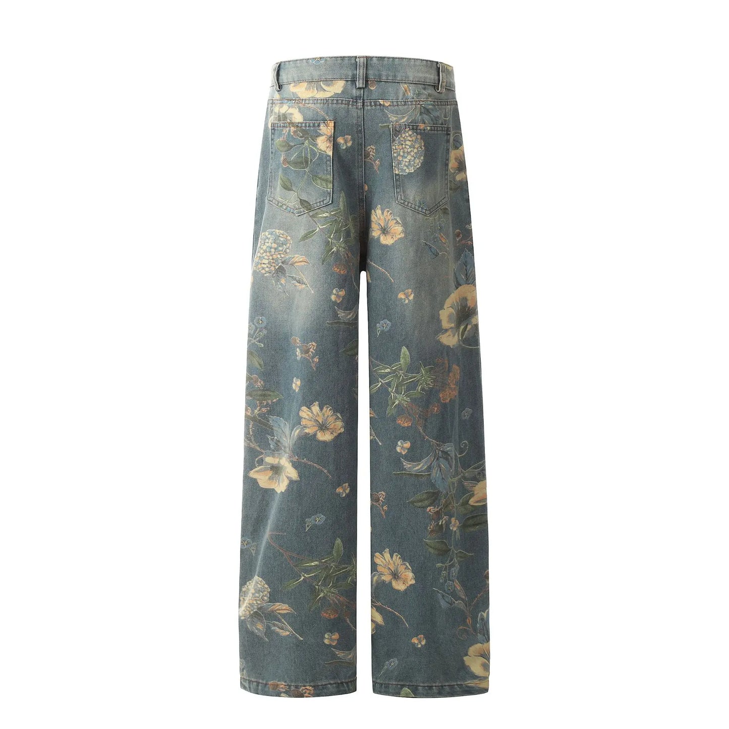 Spicy Bloom Washed Jeans     - VONVEX