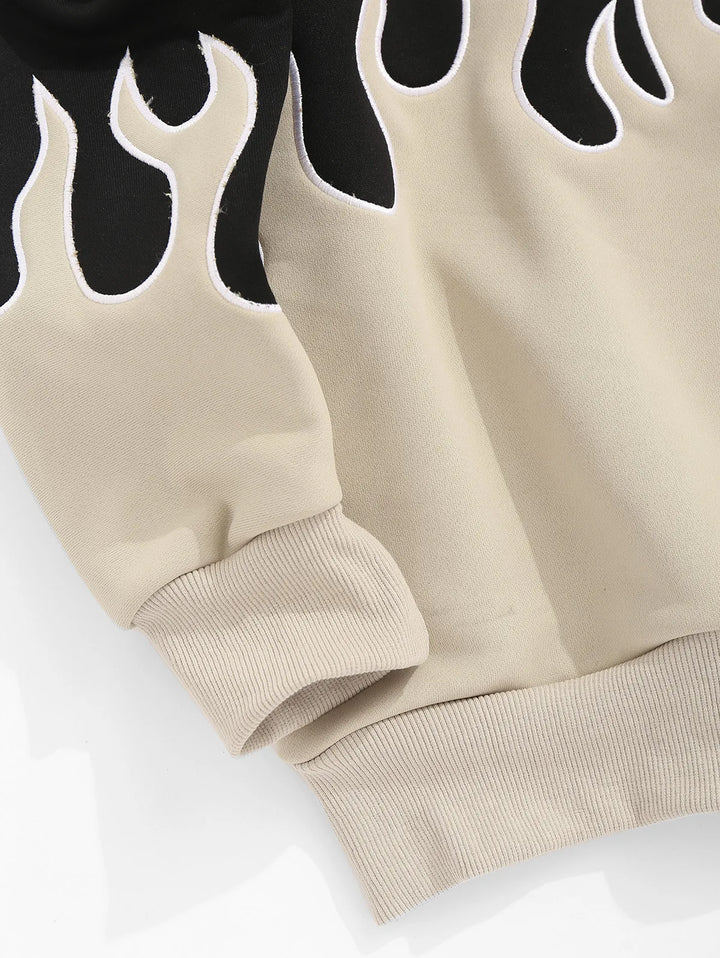 Sunset Blaze Embroidered Hoodie     - VONVEX