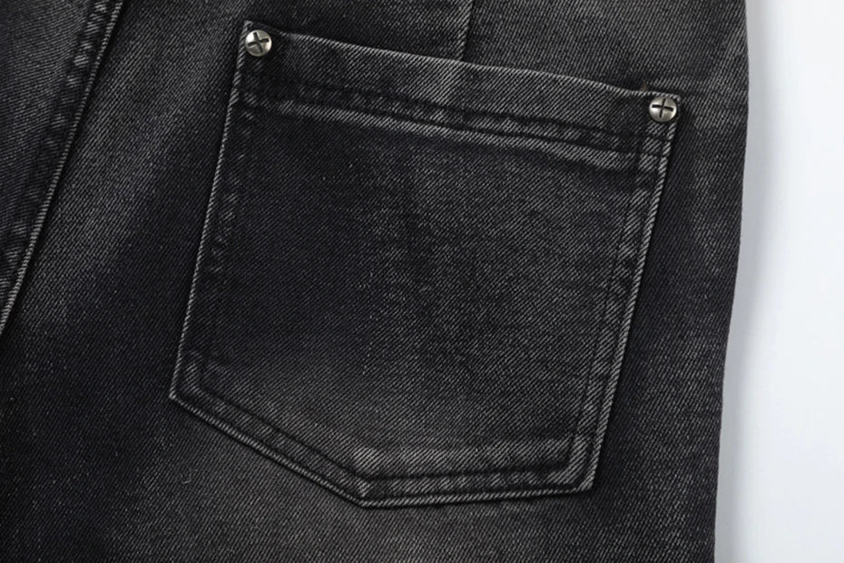 Crisscross Denim Jeans     - VONVEX