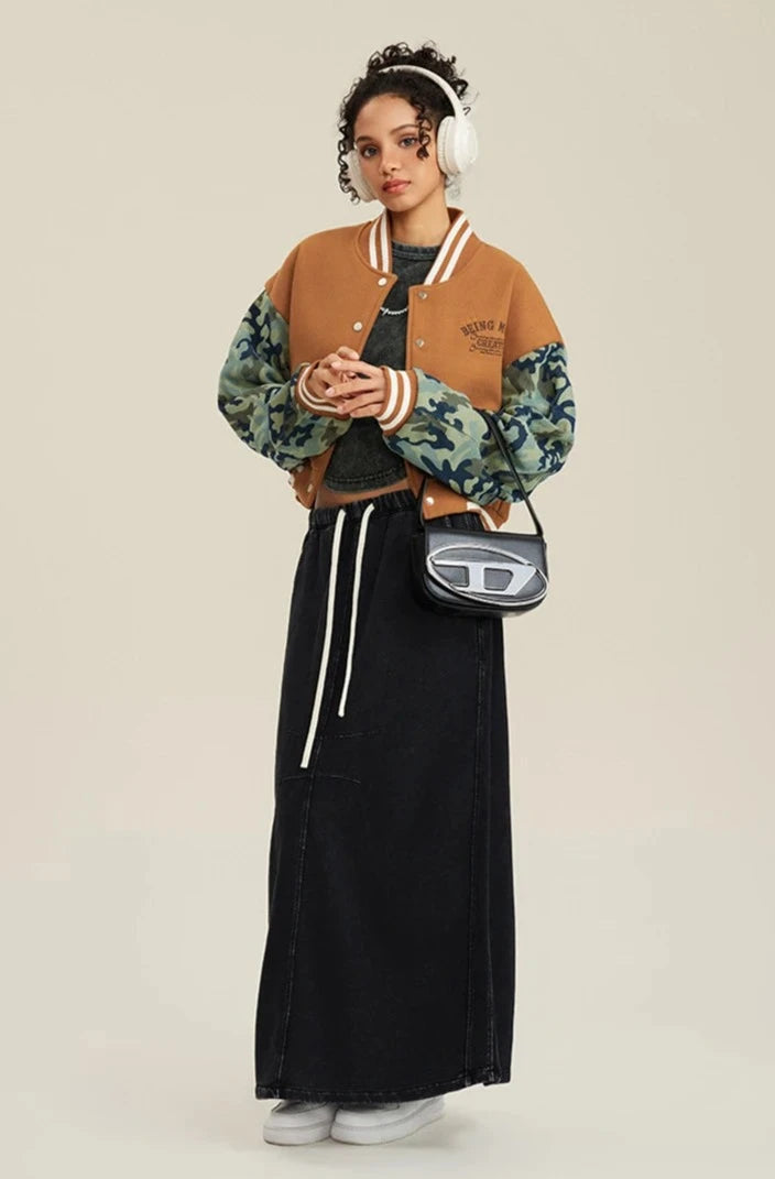 Women's Camouflage Varsity Jacket     - VONVEX