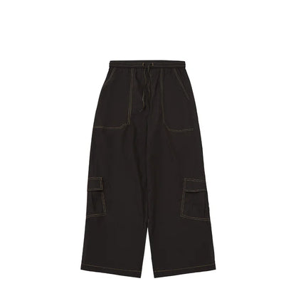 Multi Pockets Wide Leg Cargo Pant  Black S  - VONVEX