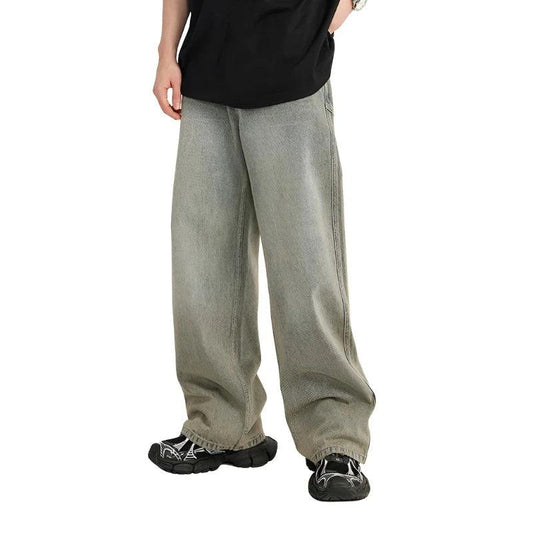 Straight Washed Wide Leg Jeans  S   - VONVEX