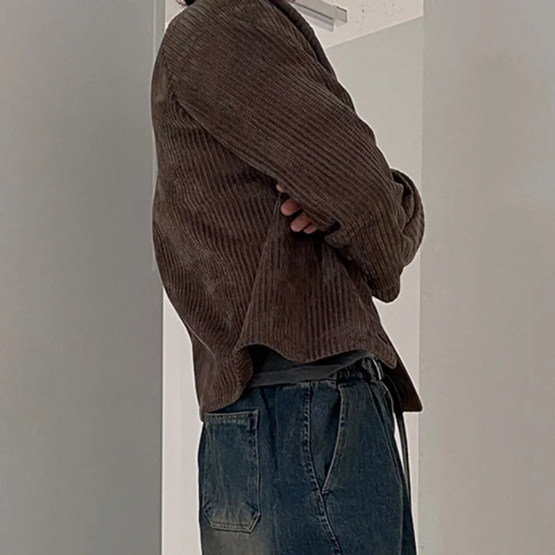 Solid Color Loose Jacket     - VONVEX