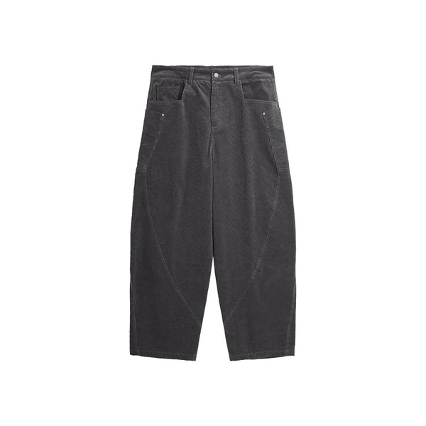Y2k Corduroy Cargo Loose Pants Gray XL - VONVEX