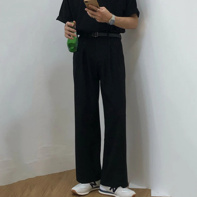 Straight Wide-Leg Pants     - VONVEX