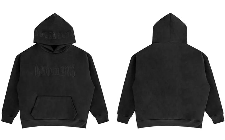 Y2k Vintage Suede Hoodie Black M - VONVEX