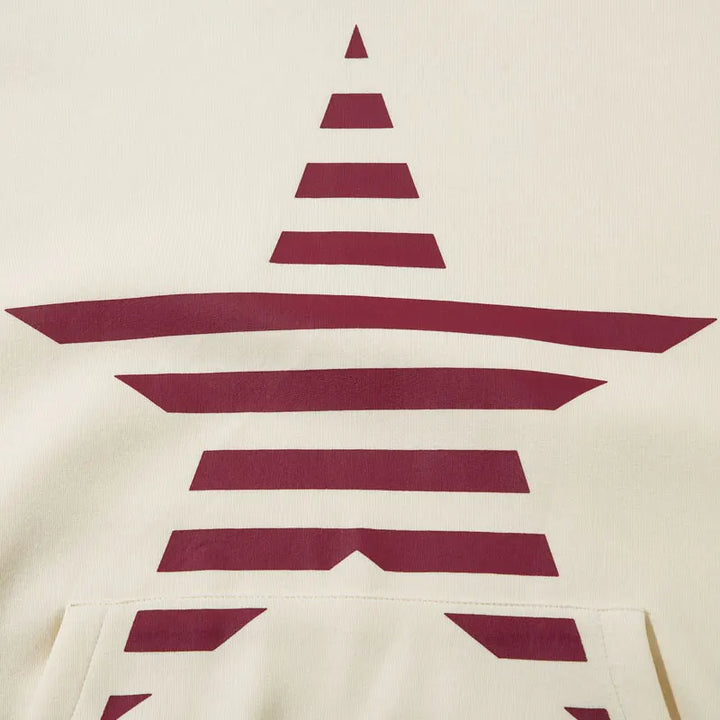 Y2K Star Striped Patchwork Hoodie - VONVEX