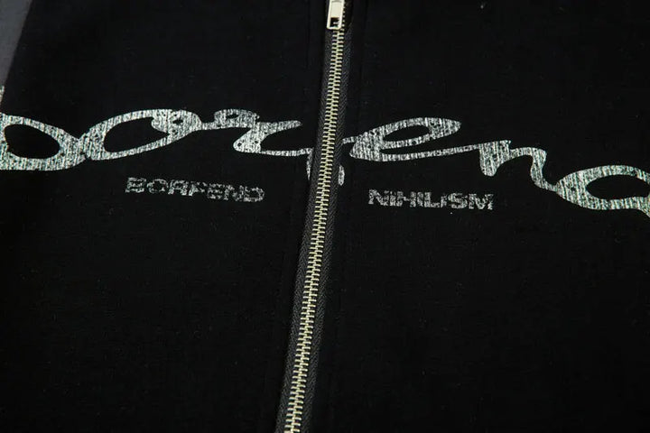 Y2k Zipper Striped Hoodie - VONVEX