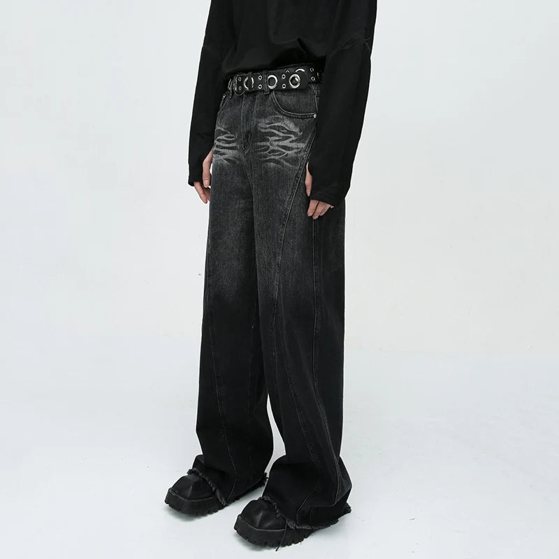 American Style Streetwear Wide Leg Pants     - VONVEX