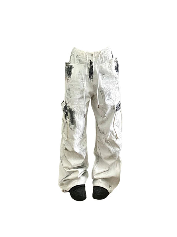 Y2K Women's White Cargo Jean  Picture Color S  - VONVEX