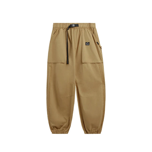 Elastic Wais Cargo Jogger Pant  Yellow S  - VONVEX