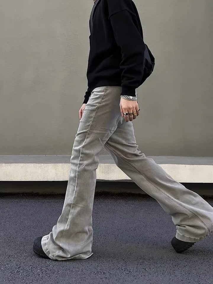 Cyber Y2K Baggy Stacked Flare Jeans - VONVEX
