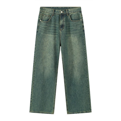 Wide-leg Vintage Jeans  Dark Green S  - VONVEX