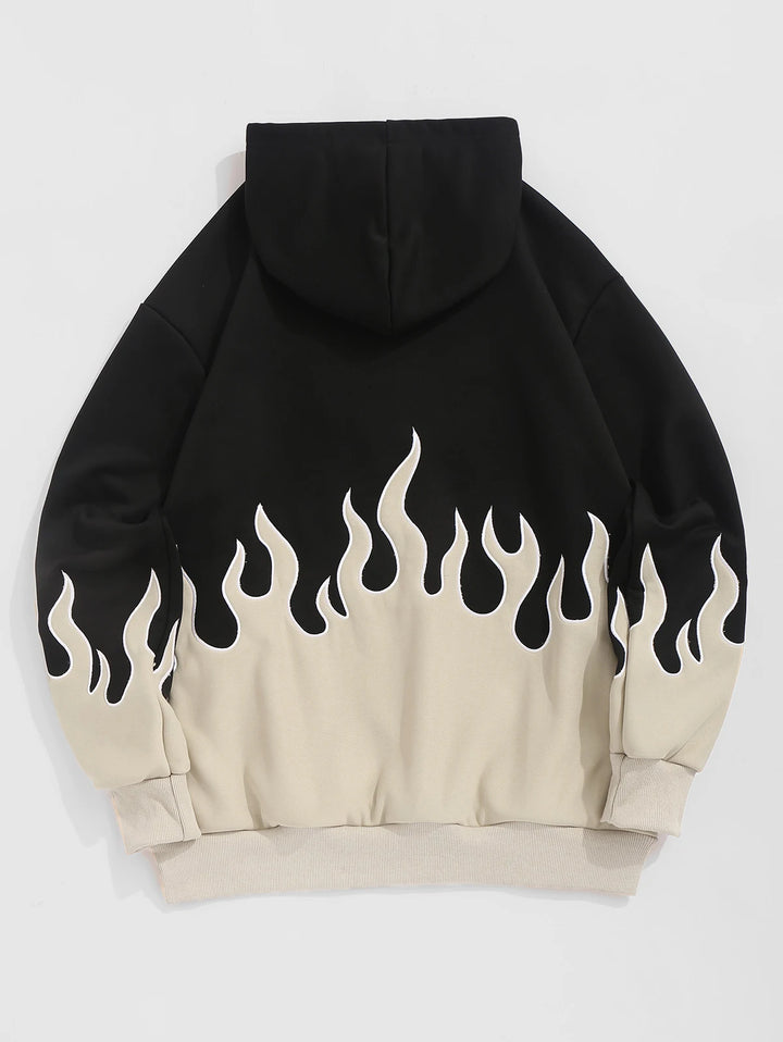 Sunset Blaze Embroidered Hoodie     - VONVEX