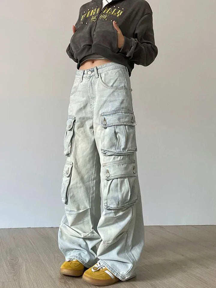 Y2K High-Waisted Women's Baggy Cargo bottom    - VONVEX