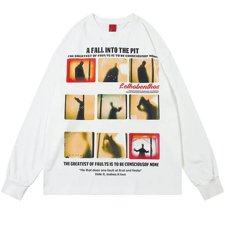 Blurry Memories Sweater White Oversize S - VONVEX