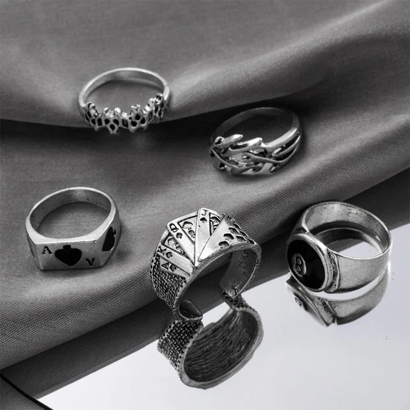 Vintage Soul 5-Piece Rings     - VONVEX
