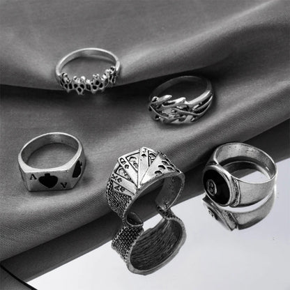 Vintage Soul 5-Piece Rings     - VONVEX